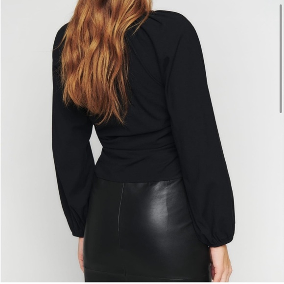 Reformation Gloria Black Side Zip Top - Picture 2 of 4